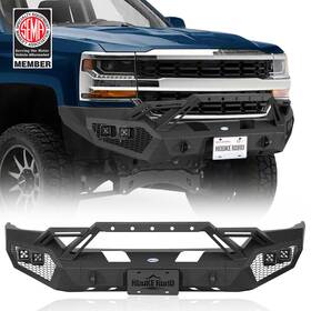 90389024 Hooke Road Bull Bar Steel Front Rear Bumper Replacement For 16-18 Chevrolet Silverado 1500