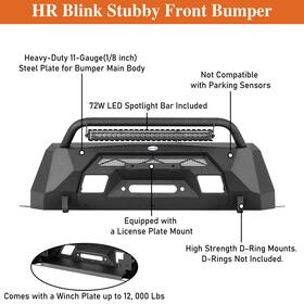 91129110 Hooke Road Stubby Front Winch Bumper Or Rear With Leds For Chevrolet Colorado 2015-2020