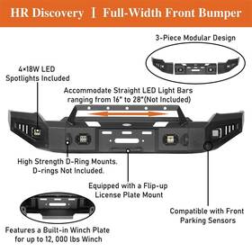 92059204 Hooke Road Sturdy Steel Front/rear Bumper With Led Lights For Gmc Sierra 2500/3500 2020-2023