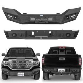 9460616263 Hooke Road Front / Rear Back Bumper Reinforcement With Led Light Fit 2016-2018 Gmc Sierra 1500