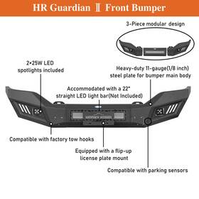 94619462 Hooke Road Fit Gmc Sierra 1500 2016 2017 2018 Full Width Steel Front Bumper Or Rear
