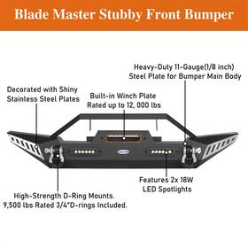 Bxg.1009 Hooke Road Bxg.1011 Textured Front Or Rear Bumper With Tire Carrier For 1987-2006 Jeep Wrangler Yj Tj