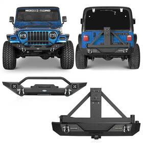 Bxg.1010 Hooke Road Bxg.1012 Fit 1997-2006 Jeep Wrangler Tj Steel Front And Rear Bumper With Led Light Winch Plate