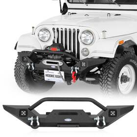 Bxg.1081-s Hooke Road Steel Front Bumper With Winch Plate And D-rings For 1976-1986 Jeep Wrangler Cj-5 7 8