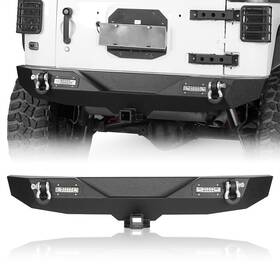 Bxg.2030-s Hooke Road Offroad Rear Back Bumper With Hitch Receiver For 2007-2018 Jeep Wrangler Jk Jku