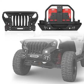 Bxg.2038a-1s Hooke Road Bxg.2015-s Mad Max Grill Front Rear Bumper Tire Carrier Oil Drum For Jeep Wrangler 07-18 Jk