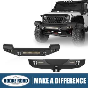 Bxg.2030 Hooke Road Bxg.2052 Full Length Front Bumper Rear Fit Jeep Wrangler Jk/jku 07-18
