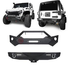 Bxg.2055 Hooke Road Bxg.2055/2030 Aggressive Front Bumper With Winch Plate Rear Fit Jeep Wrangler Jk 07-18