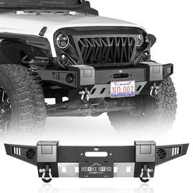 Bxg.2030-f Hooke Road Bxg.2092-s Offroad Front Bumper Rear With Solid Skid Plate Fit 07-18 Jeep Wrangler Jk