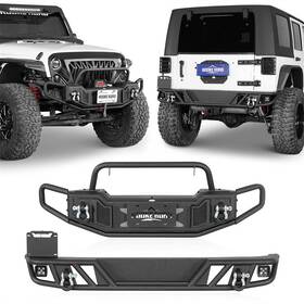 Bxg.2091-s Hooke Road Bxg.2102-s Tubular Off-road Front Bumper Rear Steel Fit 2007-2018 Jeep Wrangler Jk