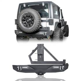 Bxg.2028 Hooke Road Bxg.3018 Steel Front/ Rear Bumper With Tire Carrier Led Light For 2007-2018 Jeep Wrangler Jk