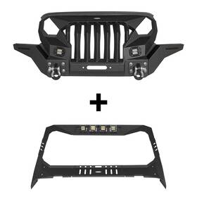 Bxg.3024 Hooke Road Bxg.3020 Fit 18-24 Jeep Wrangler Jl And Jt Max Front Grill Bumper Windshield Guard Steel