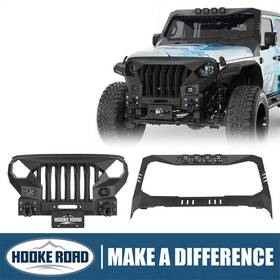 Bxg.3020a-2s Hooke Road Bxg.3024-1s Front Bumper Windshield Frame Cover Fit Jeep Wrangler Jl Gladiator Jt