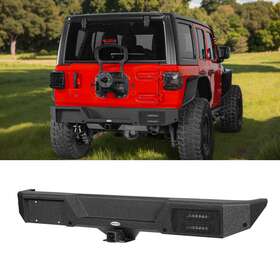 Bxg.3056-s Hooke Road Steel Rear Bumper With 2 Inch Standard Hitch Receiver Fit Jeep Wrangler Jl 2018-2024