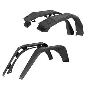 Bxg.3077-s Hooke Road Bxg.3076-s/bxg.3077-s Fit 2018-2025 Jeep Wrangler Jl Aluminum Front Fender Flares / Rear Flare