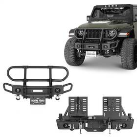 Bxg.3003-s Hooke Road Bxg.3081-s Fit 2018-2026 Jeep Wrangler Jl Grille Guard Front Rear Bumper With Winch Plate