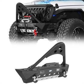 Bxg.3102-s Hooke Road Stubby Front Bumper With Winch Plate Fit 2018-2026 Jeep Wrangler Jl Gladiator Jt