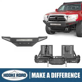Bxg.4036-1s Hooke Road Bxg.4008 Front And Rear Bumper With Spare Tire Carrier Fit 2005-2011 Toyota Tacoma