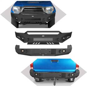 Bxg.4011-1s Hooke Road Bxg.4025-s Fit 2005-2011 Toyota Tacoma Textured Steel Front Bumper Rear With Led Light