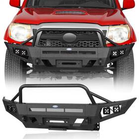 Bxg.4030-s Hooke Road Fit 2005-2011 Toyota Tacoma Off-road Bull Bar Front Bumper With Winch Plate And Light