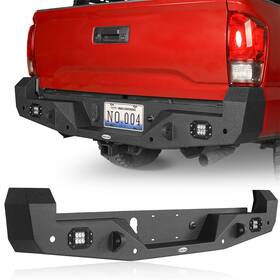 Bxg.4200-s Hooke Road Full-width Rear Back Bumper With 2x 18w Led Floodlights For 2016-2023 Toyota Tacoma