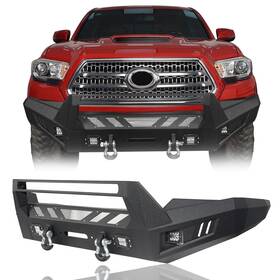 Bxg.4201b Hooke Road Bxg.4201a Off-road Full Width Front Bumper With Led Light And D-ring For Toyoto Tacoma 16-23
