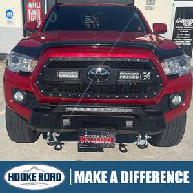 Bxg.4202 Hooke Road Stubby Front Bumper With Led Light Bar Fit Toyota Tacoma 16-23 3 Gen
