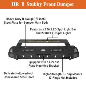 Bxg.4200-1 Hooke Road Bxg.4203/bxg.4200-1 Fit Toyota Tacoma 2016-2023 Steel Stubby Front Bumper Or Rear Replacement