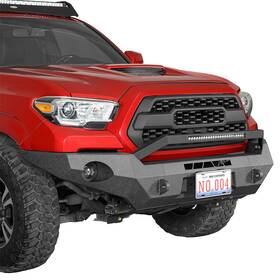 Bxg.4211-s Hooke Road Offroad Front Bumper With Winch Plate And Led Light Bar Fit 2016-2023 Toyota Tacoma