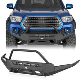 Bxg.4220-s Hooke Road Fit 2016-2023 Toyota Tacoma Front Bumper With Winch Plate And Skid Light Bar