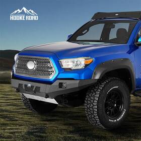 Bxg.4221-s Hooke Road Fit 2016-2023 Toyota Tacoma Grizzly Full-width Front Bumper With Skid Plate And Light