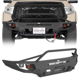 Bxg.5013-s Hooke Road Front Bumper With Winch Plate And Skid Fit 2014-2021 Toyota Tundra Trucks