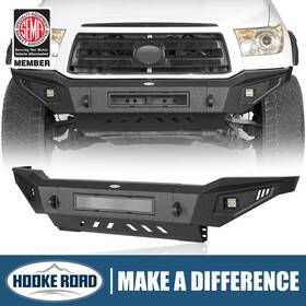Bxg.5204-s Hooke Road Texture Full Width Front Bumper With Skid Plate Led Lights Fit Tundra 2007-2013