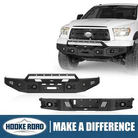 Bxg.5206 Hooke Road Bxg.5205 Steel Front Rear Bumper With Led Light And Winch Plate For 2007-2013 Toyota Tundra