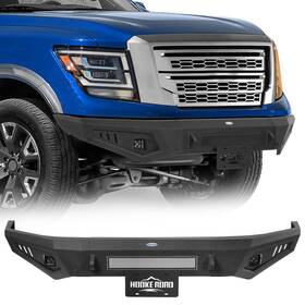 Bxg.5300 Hooke Road Texture Black Front Rear Bumper With Led Spotlights Fit 2017-2024 Nissan Titan