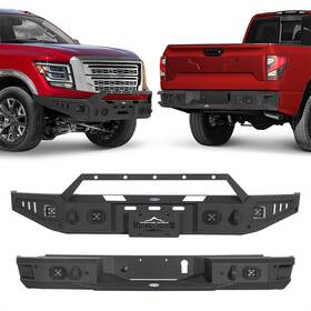 Bxg.5303 Hooke Road Bxg.5302 Front Bumper Rear Reinforcement With Winch Plate Fit 17-24 Nissan Titan