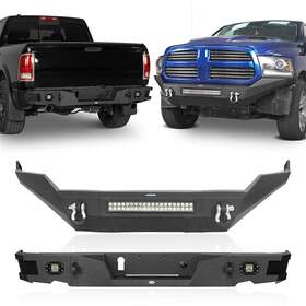 Bxg.6002-1 Hooke Road Bxg.6000 Heavy-duty Front And Rear Bumper With Led Lights D-rings For 2013-2018 Dodge Ram 1500