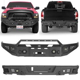 Bxg.6005-s Hooke Road Bxg.6012 Fit 2015-2018 Ram 1500 Rebel Front Bumper And Rear With Winch Plate Light