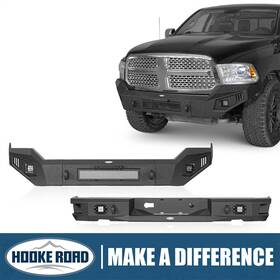 Bxg.6025-s Hooke Road Bxg.6021-s Front Bumper Rear Back With Led Light Fit 2013-2018 Ram 1500