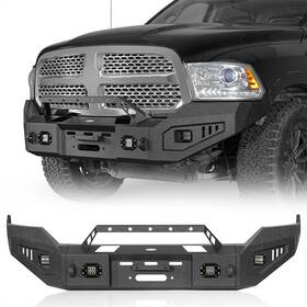 Bxg.6023-s Hooke Road Front Bumper Cover With Led Lights For 2013-2018 Dodge Ram 1500/2019-2024 Classic