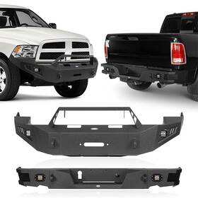 Bxg.6002 Hooke Road Bxg.6200 Full Width Steel Front Rear Bumpers Combo Assembly Fit Dodge Ram 1500 09-12