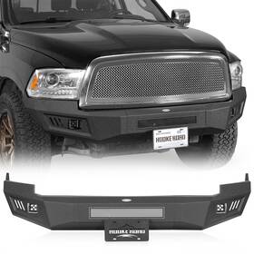Bxg.6204 Hooke Road Front Bumper With License Plate Mount And 2x Led Lights Fit 2009-2012 Dodge Ram 1500
