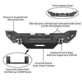 Bxg.6302b Hooke Road Bxg.6302a Bxg.6301 Sturdy Steel Front Winch Bumper Rear For Dodge Ram 2500 3500 19-24