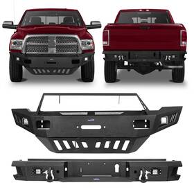 Bxg.6403 Hooke Road Bxg.6401 Powder Coat Front Rear Bumper With Skid Plate For 2010-2018 Dodge Ram 2500 3500