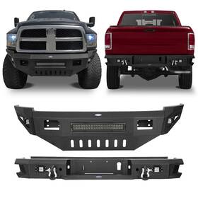 Bxg.6401 Hooke Road Bxg.6402 Front Rear Bumper With Skid Plate Light For 10-18 Dodge Ram 2500 3500