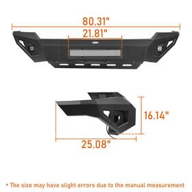 Bxg.6461 Hooke Road Full Width Steel Front Bumper With Led Light For Dodge Ram 2500/3500 2003 2004 2005
