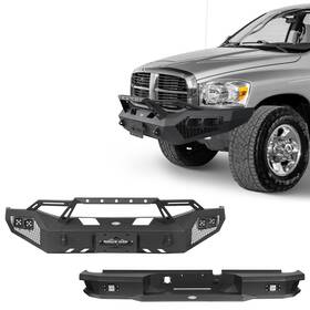 Bxg.6462-1 Hooke Road Bxg.6481 Front Rear Bumper Reinforcement With Light For 06 07 08 09 Dodge Ram 2500 3500