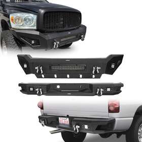 Bxg.6503 Hooke Road Bxg.6501 Front Rear Bumper With Skid Plate And Led Light Bar For Dodge Ram 1500 2006-2008