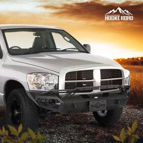 Bxg.6506 Hooke Road Off-road Steel Front Bumper With Winch Plate Fit 2006 2007 2008 Dodge Ram 1500