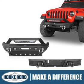 Bxg.7003-s Hooke Road Bxg.3031 Front Rear Bumper Bar With Winch Plate Fit 2020-2025 Jeep Gladiator Jt